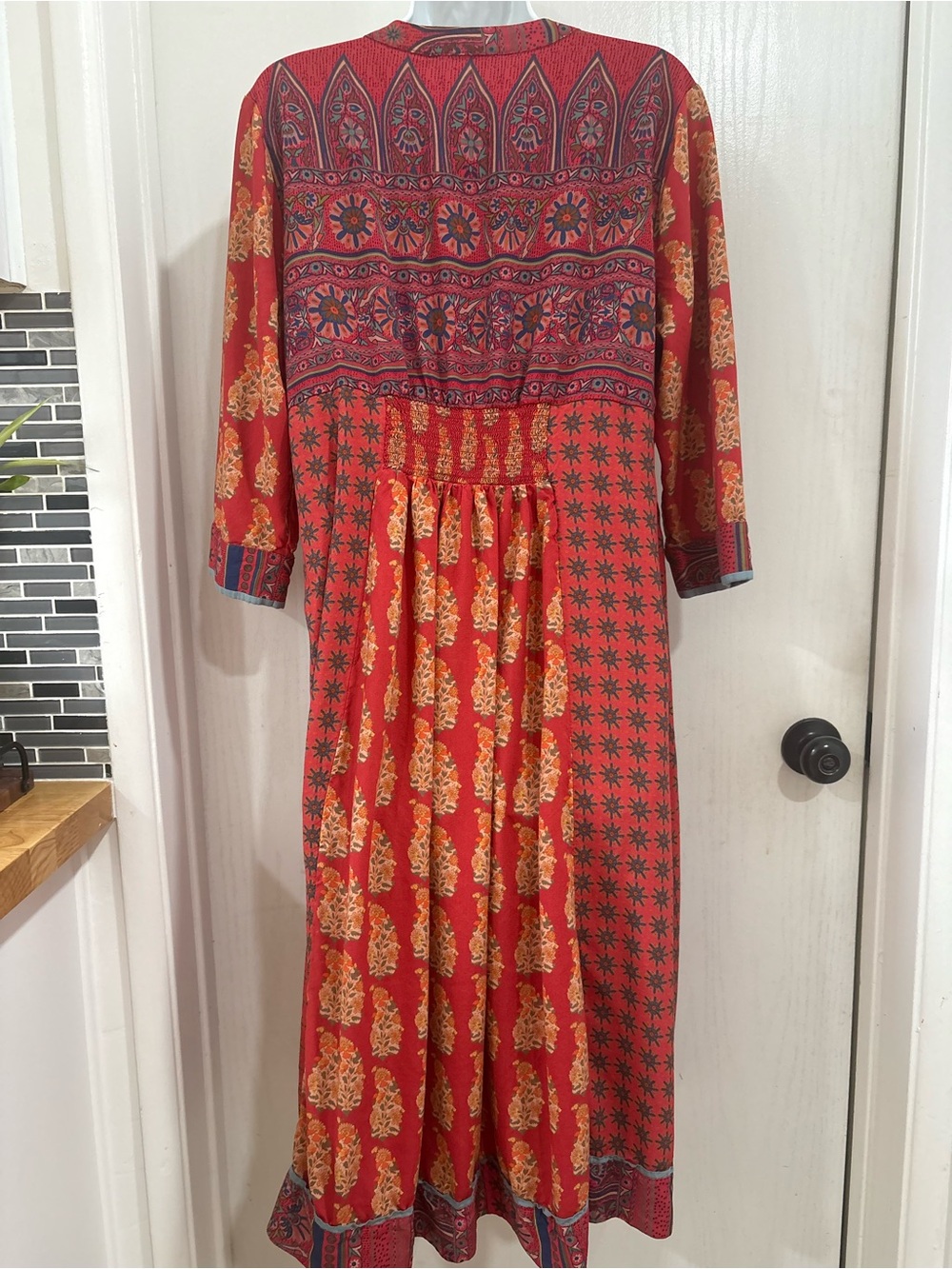 Bohemian Rust Paisley Print Maxi Dress - Picture 10 of 11
